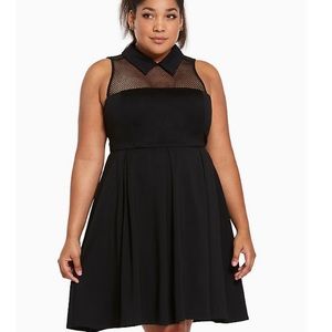 TORRID Sleeveless Ponte Dress Mesh Collar